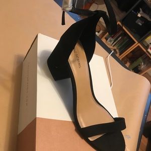 Black suede heel